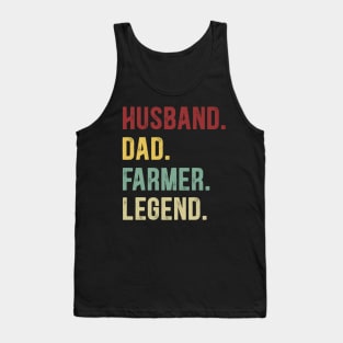 Farmer Funny Vintage Retro Shirt Husband Dad Farmer Legend Tank Top